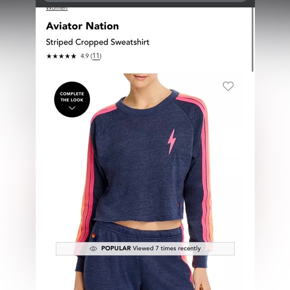 COPY - Aviator Nation Stripe Cropped Sweater Medium Like New - Picture 1 of 4